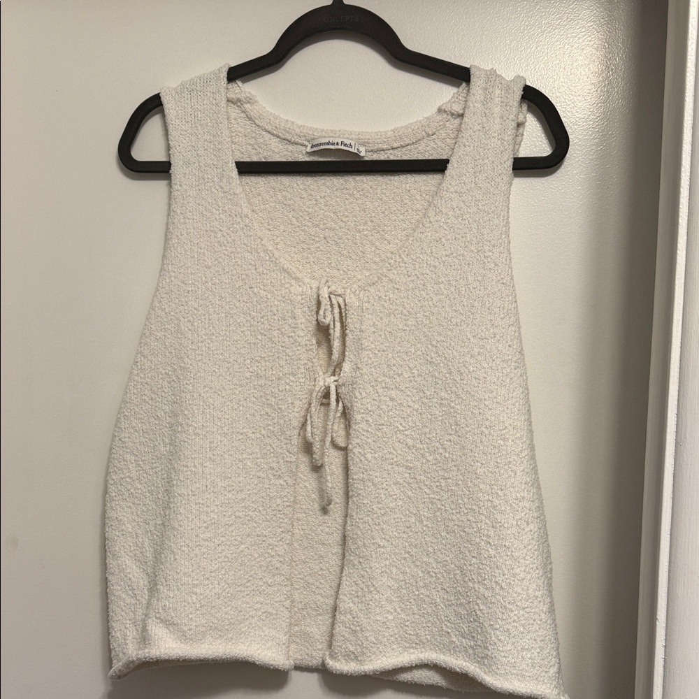 Abercrombie & Fitch Cream Textured Tank Top